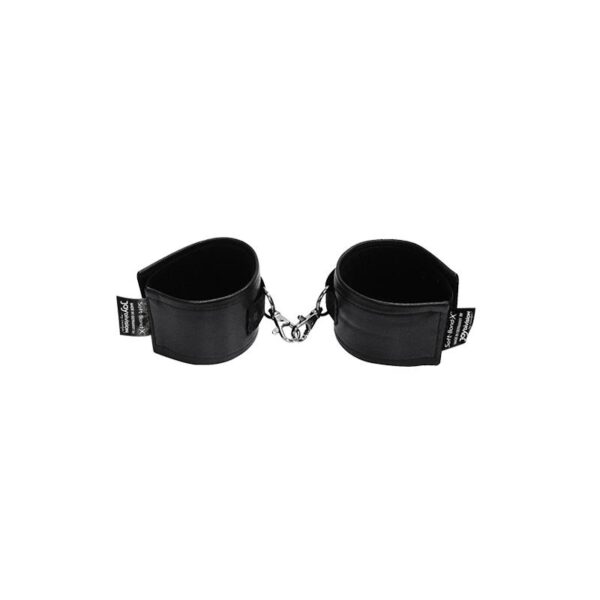 Soft Bond X Leather Handcuffs - Black